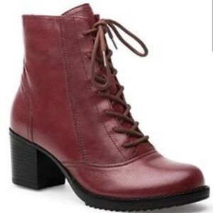 Dansko Ames Red Leather Lace Up Ankle Boot US 9.5 EU 40